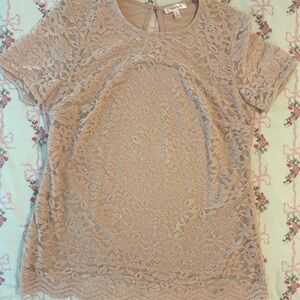 Elegant Lace Beige Top